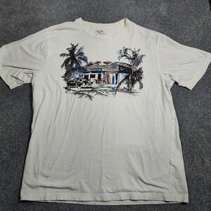 Siegfried Beach Store Surf Shack Men's L White Cotton Graphic T-Shirt Vintage